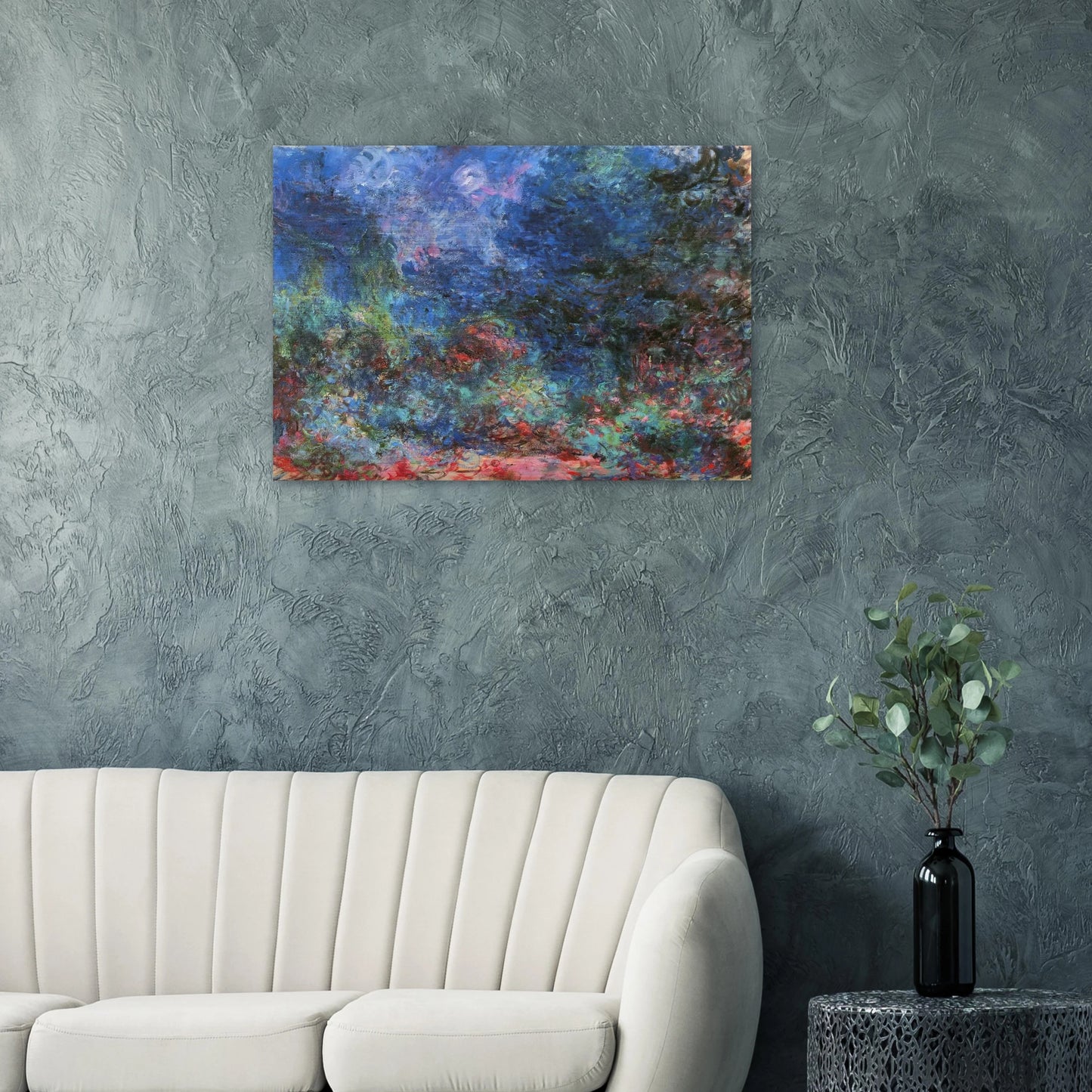 The House at Giverny Viewed from the Rose Garden - claude monet Brushed Aluminum Print - 70x100 cm / 28x40 inches | claude monet Aluminum Print | claude monet Prints
