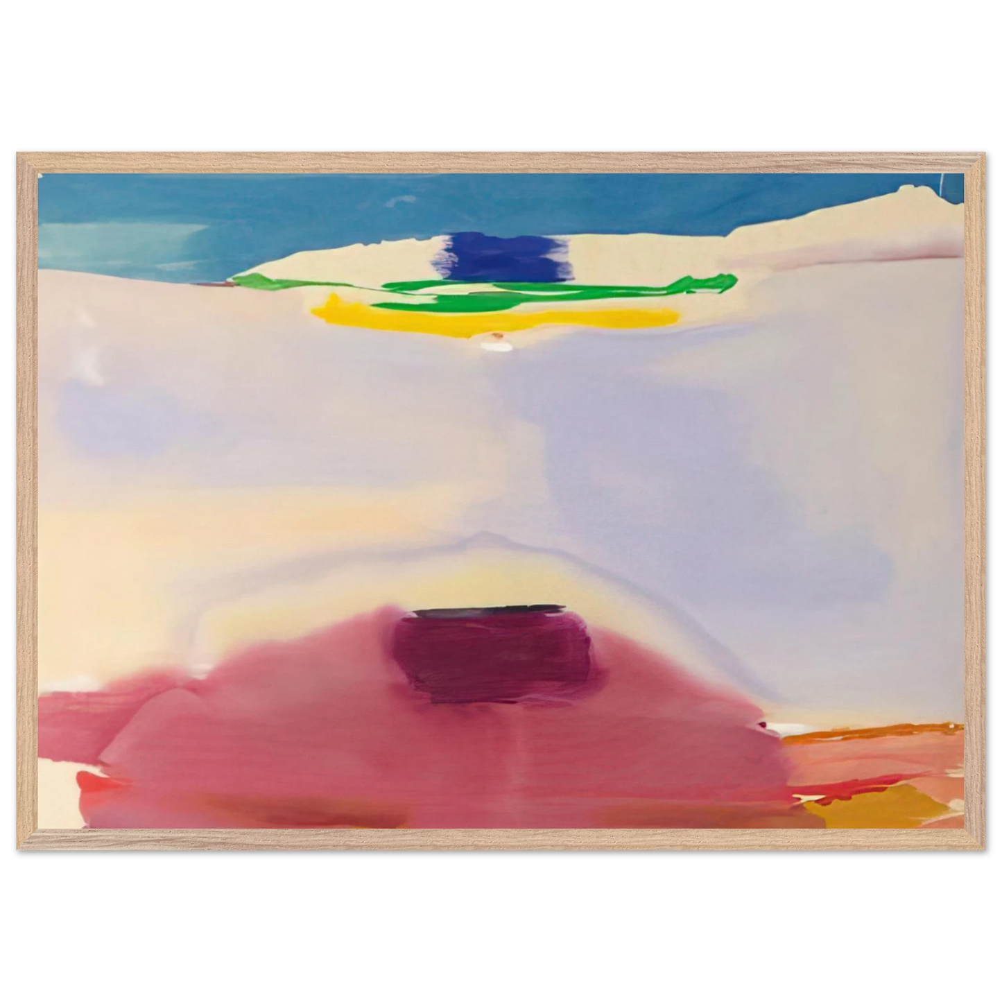 Helen Frankenthaler - Leveling - 1973 Wall art - 70x100 cm / 28x40 inches - Premium Wooden Framed Poster With Fine Art Paper - Black frame