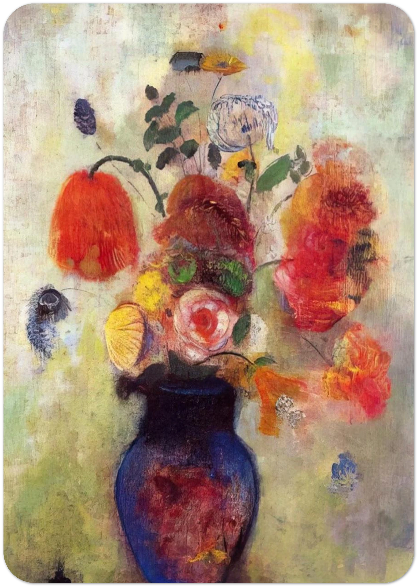 BOUQUET OF FLOWERS 3 By Odilon Redon Pack of 10 Post Cards | Odilon Redon Post Cards | A6 (10.5 x 14.8 cm) - 4.1 x 5.8 inches