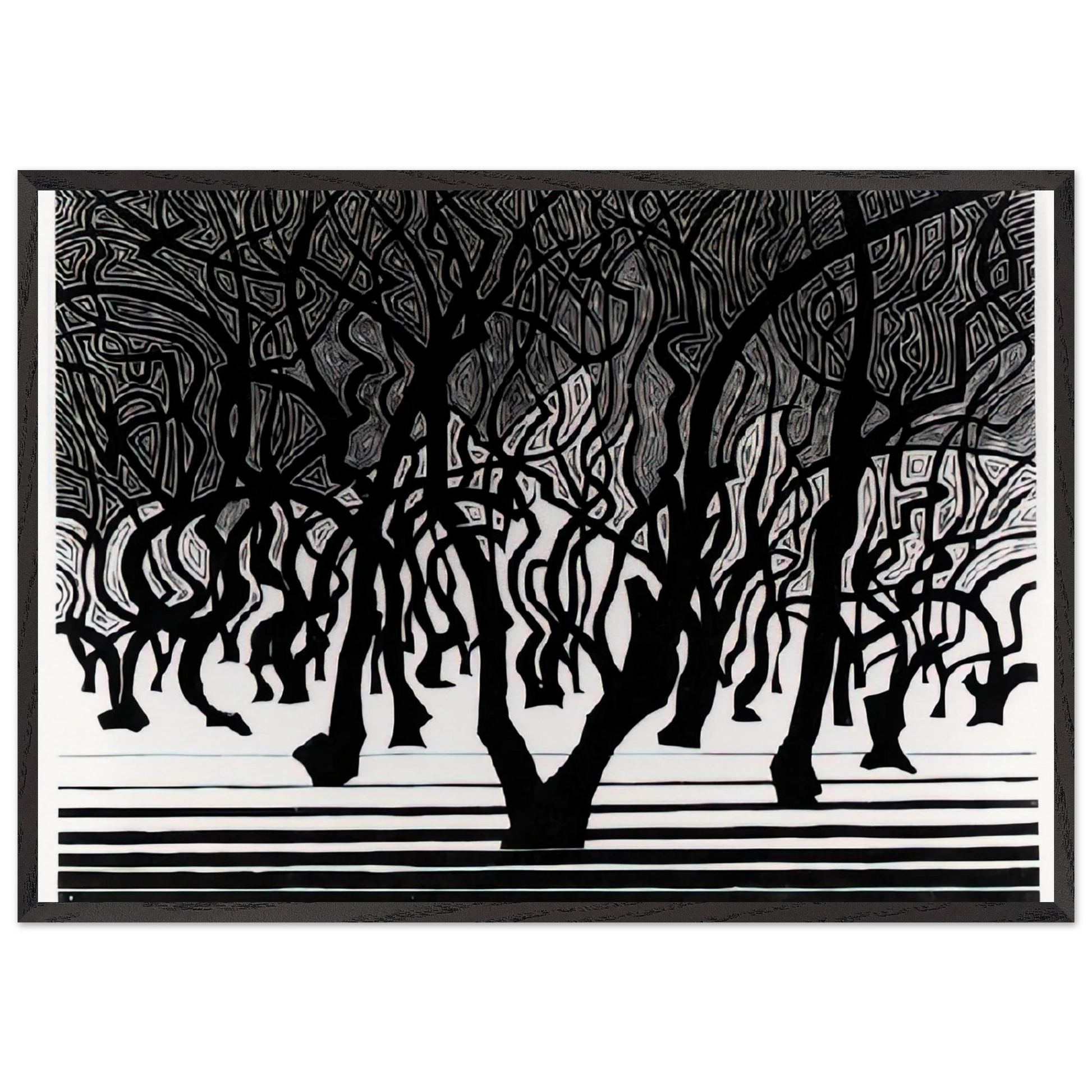 ESCHER 9 - MC Escher Framed Art Print – Black Wooden Frame - Default Title - -Framed Art Print