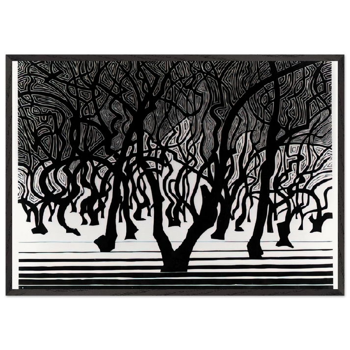 ESCHER 9 - MC Escher 70x100 cm / 28x40 inches Framed Art Print – Black Wooden Frame | Maurits Cornelis Escher Prints