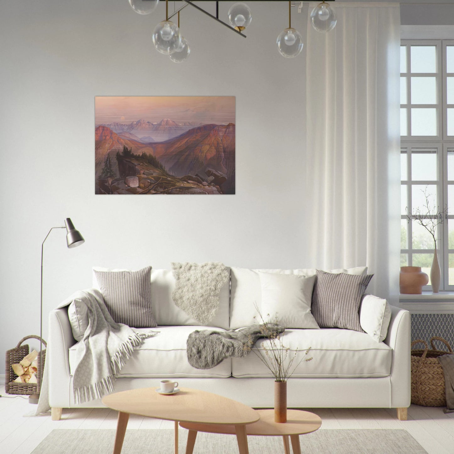 Lower Yellowstone Range - Thomas Moran Brushed Aluminum Print - 70x100 cm / 28x40 inches | Thomas Moran Aluminum Print | Thomas Moran Prints