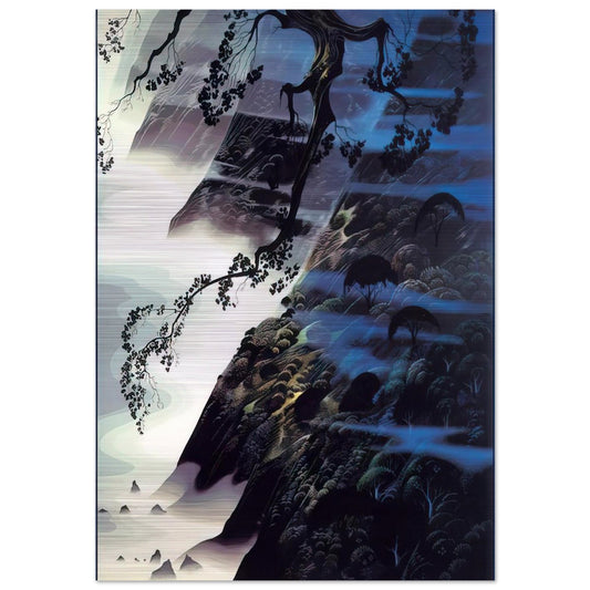 Sea Wind and Fog - Eyvind Earle Brushed Aluminum Print - 70x100 cm / 28x40 inches | Eyvind Earle Aluminum Print | Eyvind Earle Prints