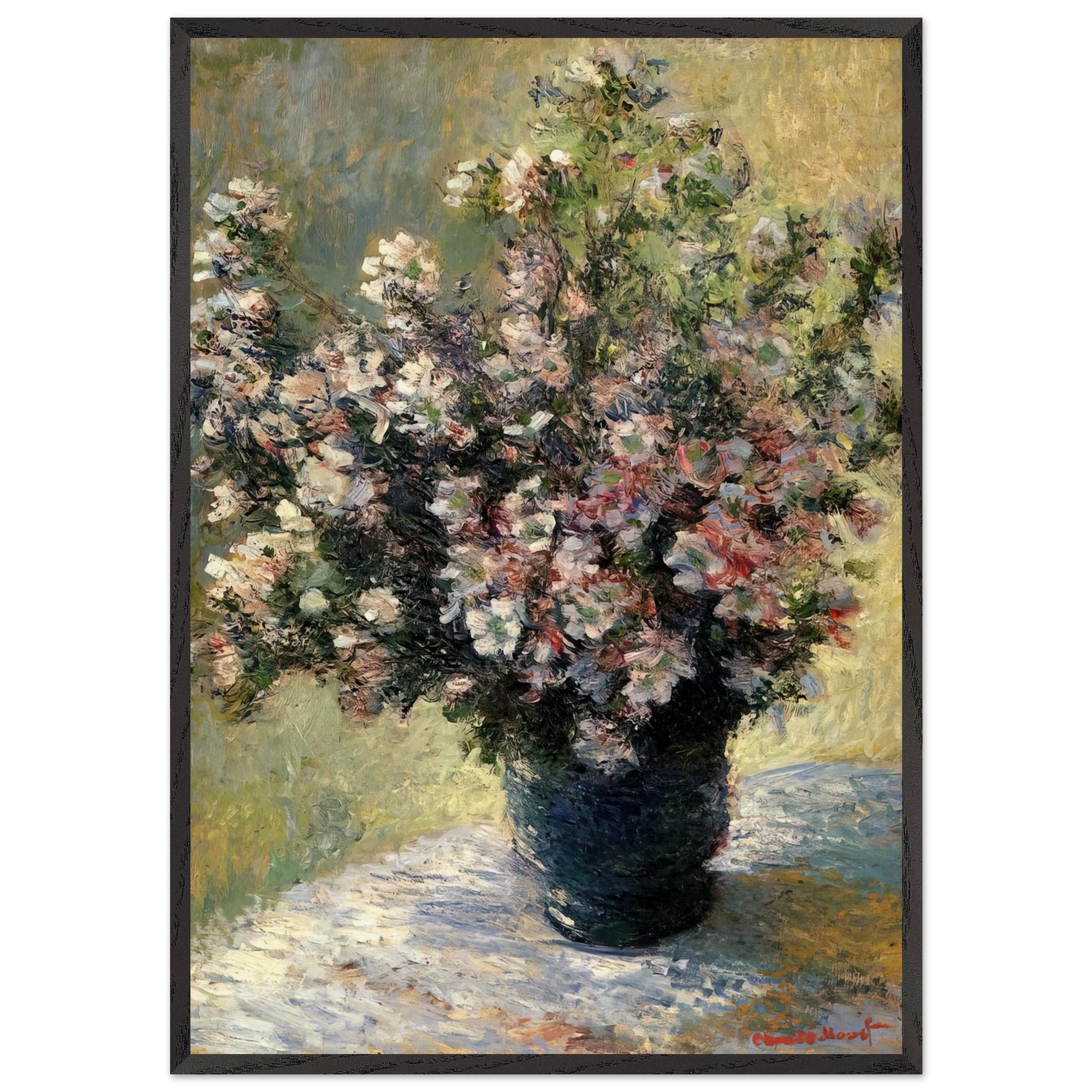 VASE OF FLOWERS N3 - claude monet Framed Art Print – Black Wooden Frame - Default Title - -Framed Art Print