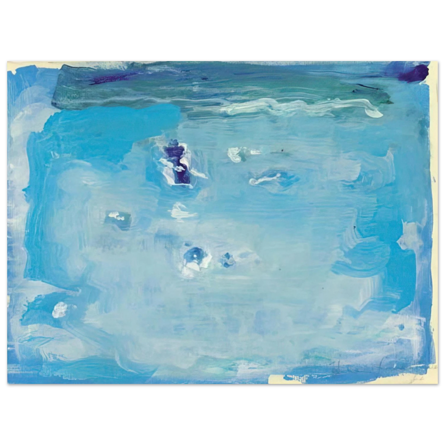 Helen Frankenthaler - Untitled - Color Field Painting, Lyrical Abstraction Wall art - 30x40 cm / 12x16 inches - Premium Wooden Framed Poster With Fine Art Paper - Black frame
