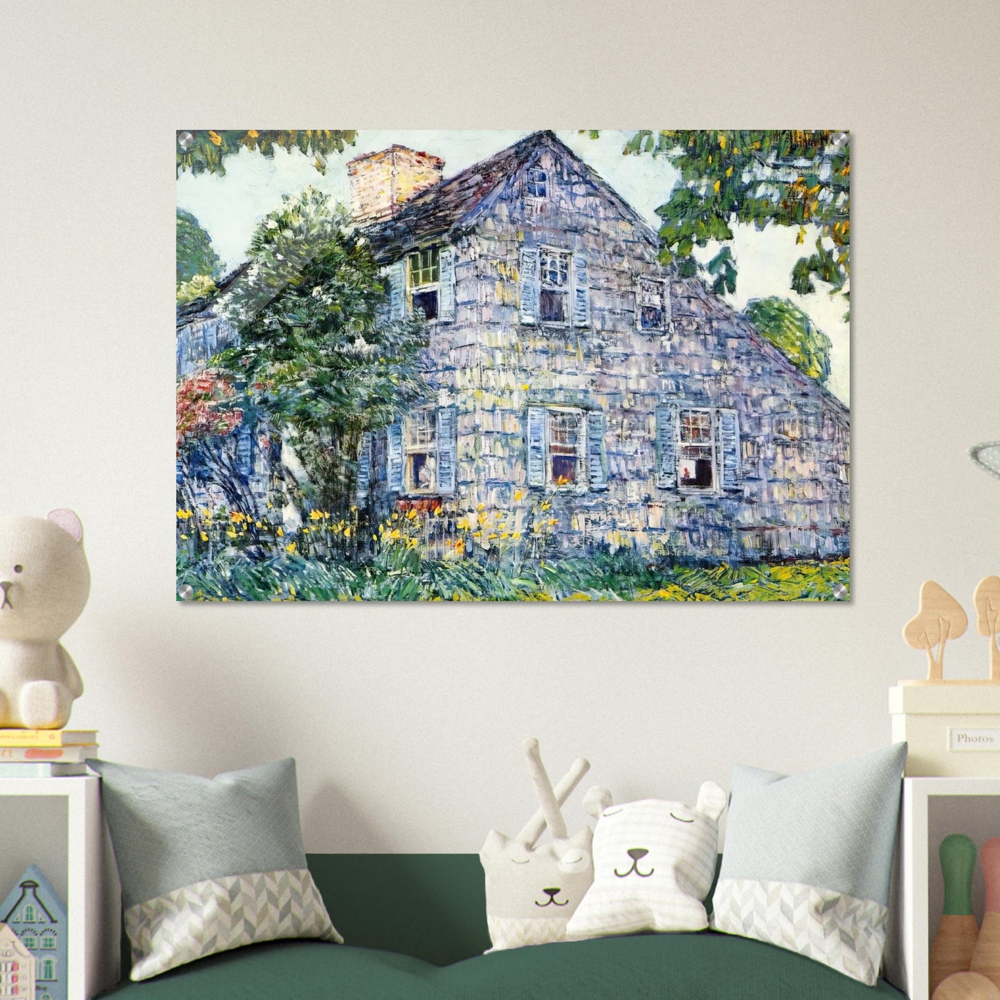 Old House, East Hampton - Childe Hassam Acrylic Print - 70x100 cm / 28x40″ inches