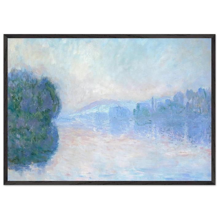The Siene near Vernon - claude monet 70x100 cm / 28x40 inches Framed Art Print – Black Wooden Frame