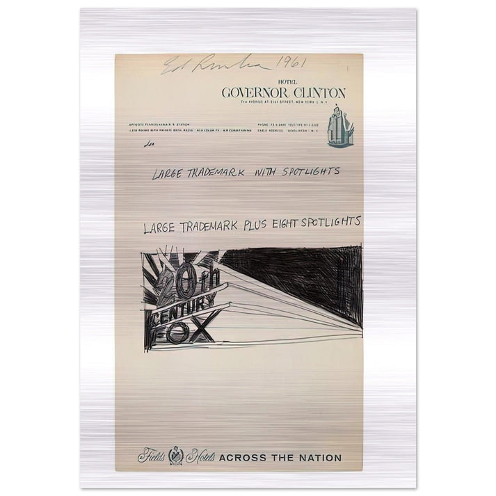 TRADEMARCK SKETCH 1961 - Edward Ruscha Brushed Aluminum Print - 70x100 cm / 28x40 inches | Edward Ruscha Aluminum Print | Edward Ruscha Prints