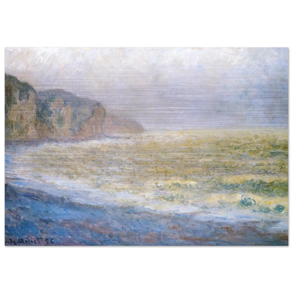 Cliff at Pourville - claude monet Brushed Aluminum Print - 70x100 cm / 28x40 inches | claude monet Aluminum Print | claude monet Prints