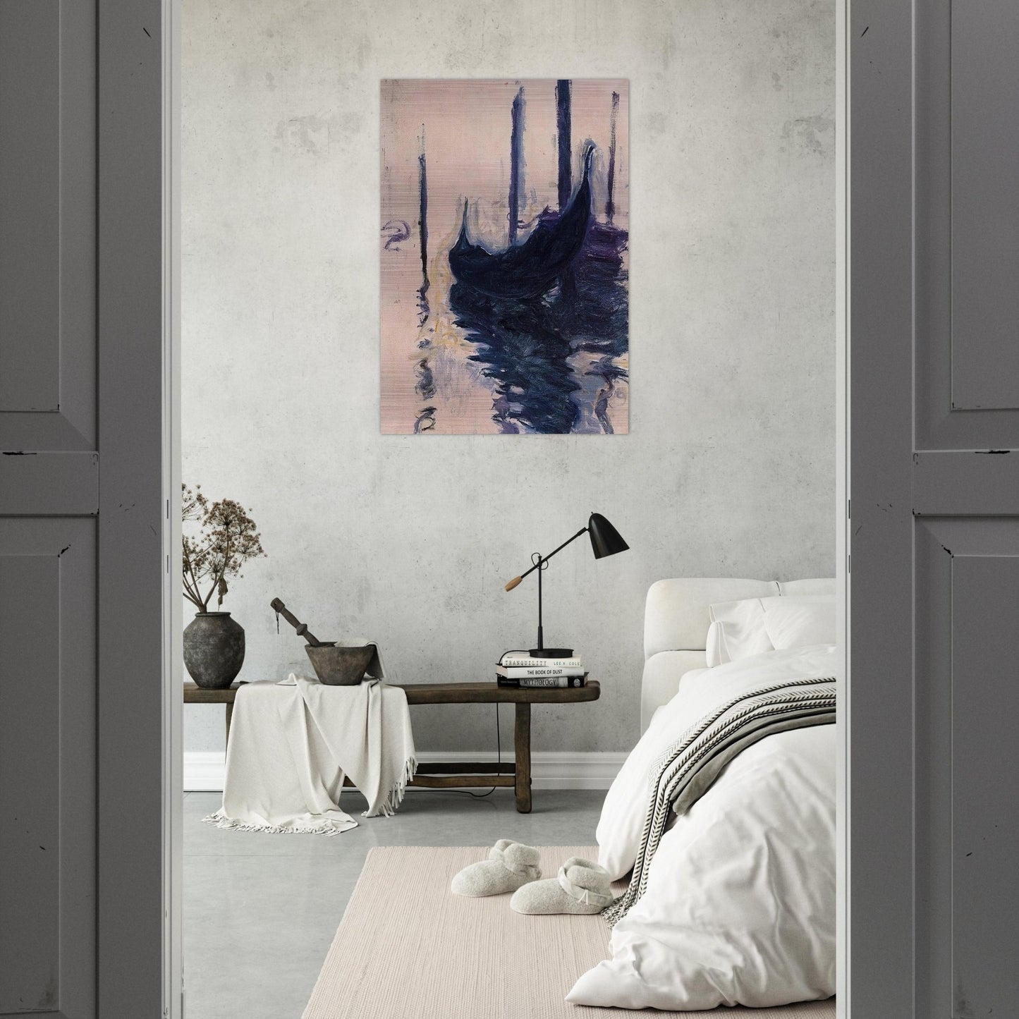 Gondola in Venice - claude monet Brushed Aluminum Print - 70x100 cm / 28x40 inches | claude monet Aluminum Print | claude monet Prints