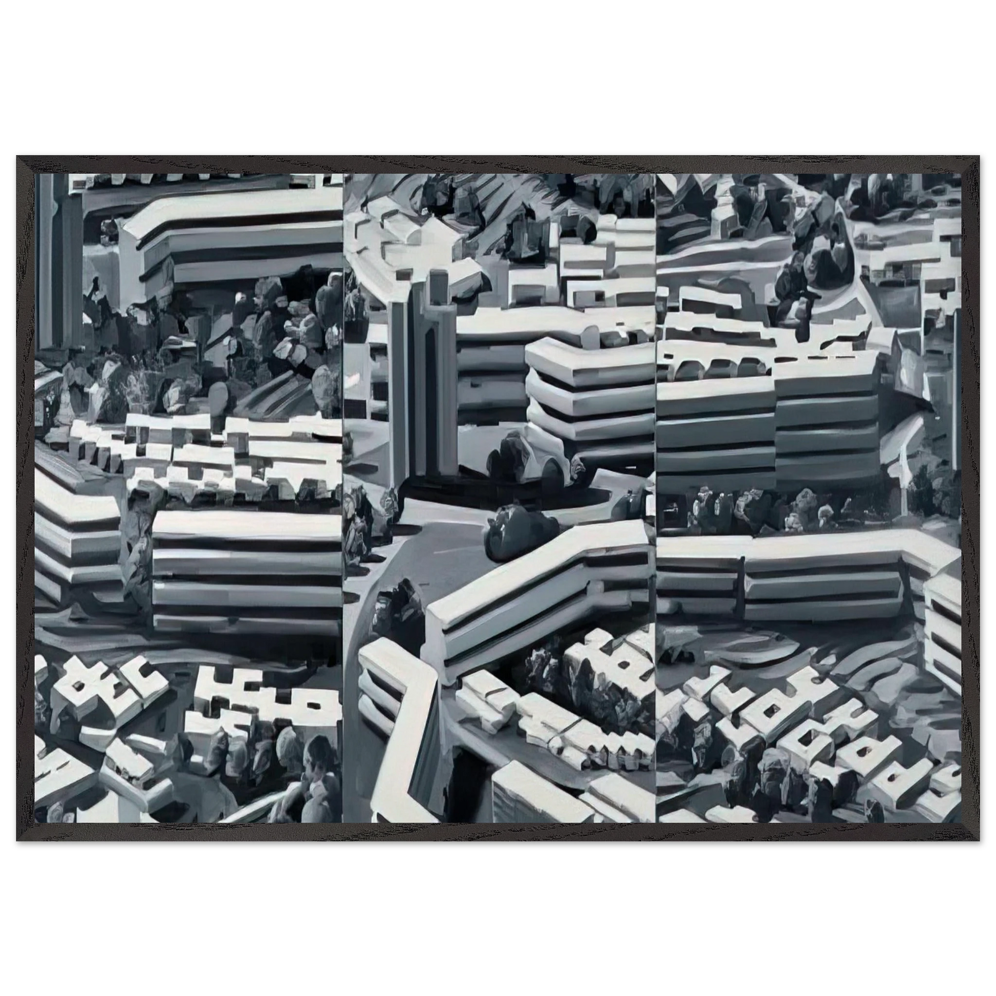 TOWNSCAPE TR 1969 - Gerhard Richter Framed Art Print – Black Wooden Frame - Default Title - -Framed Art Print