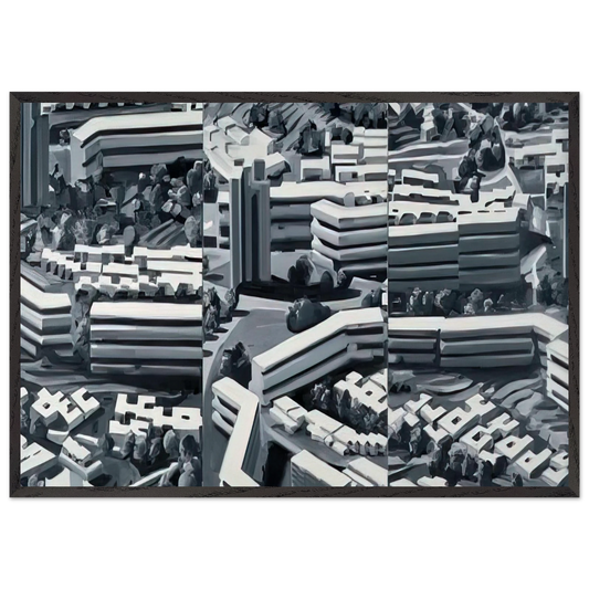 TOWNSCAPE TR 1969 - Gerhard Richter 70x100 cm / 28x40 inches Framed Art Print – Black Wooden Frame