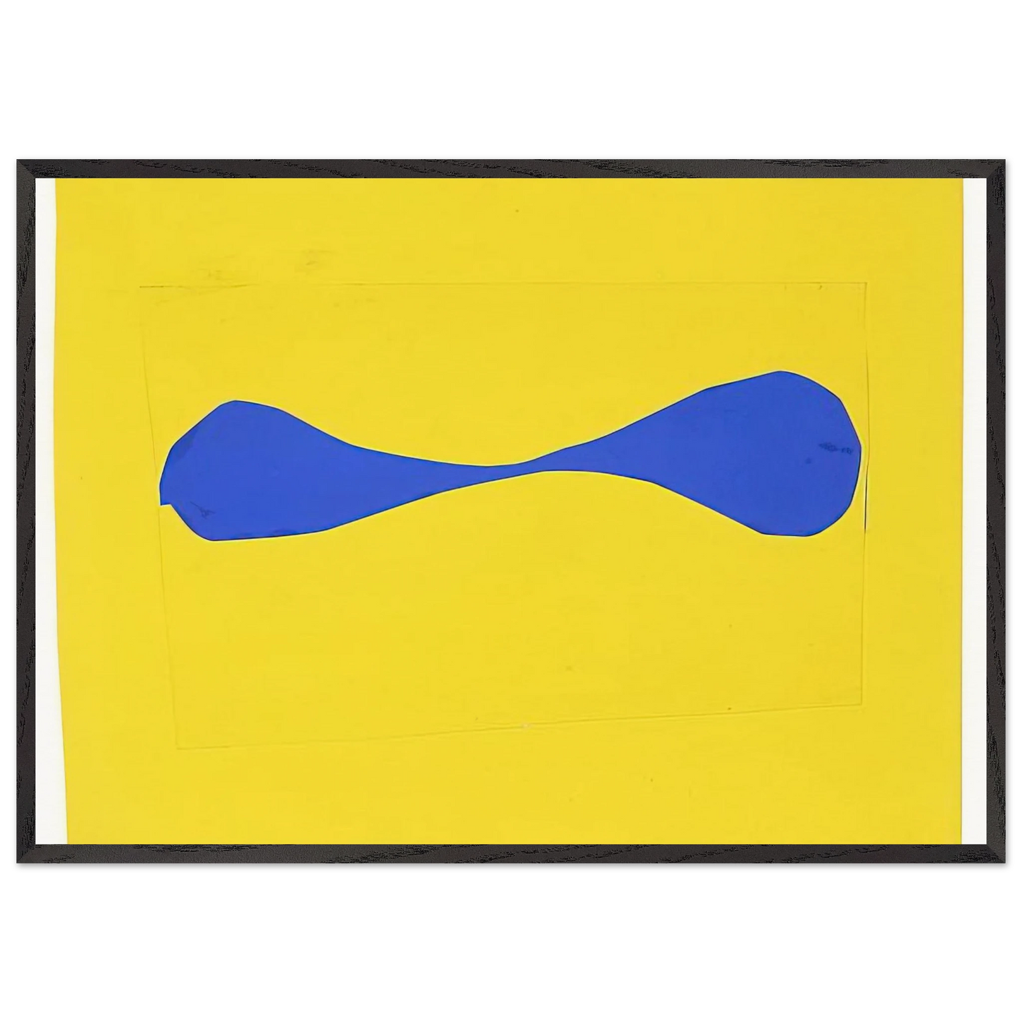 Blue Form on Yellow - Ellsworth Kelly Framed Art Print – Black Wooden Frame - Default Title - -Framed Art Print