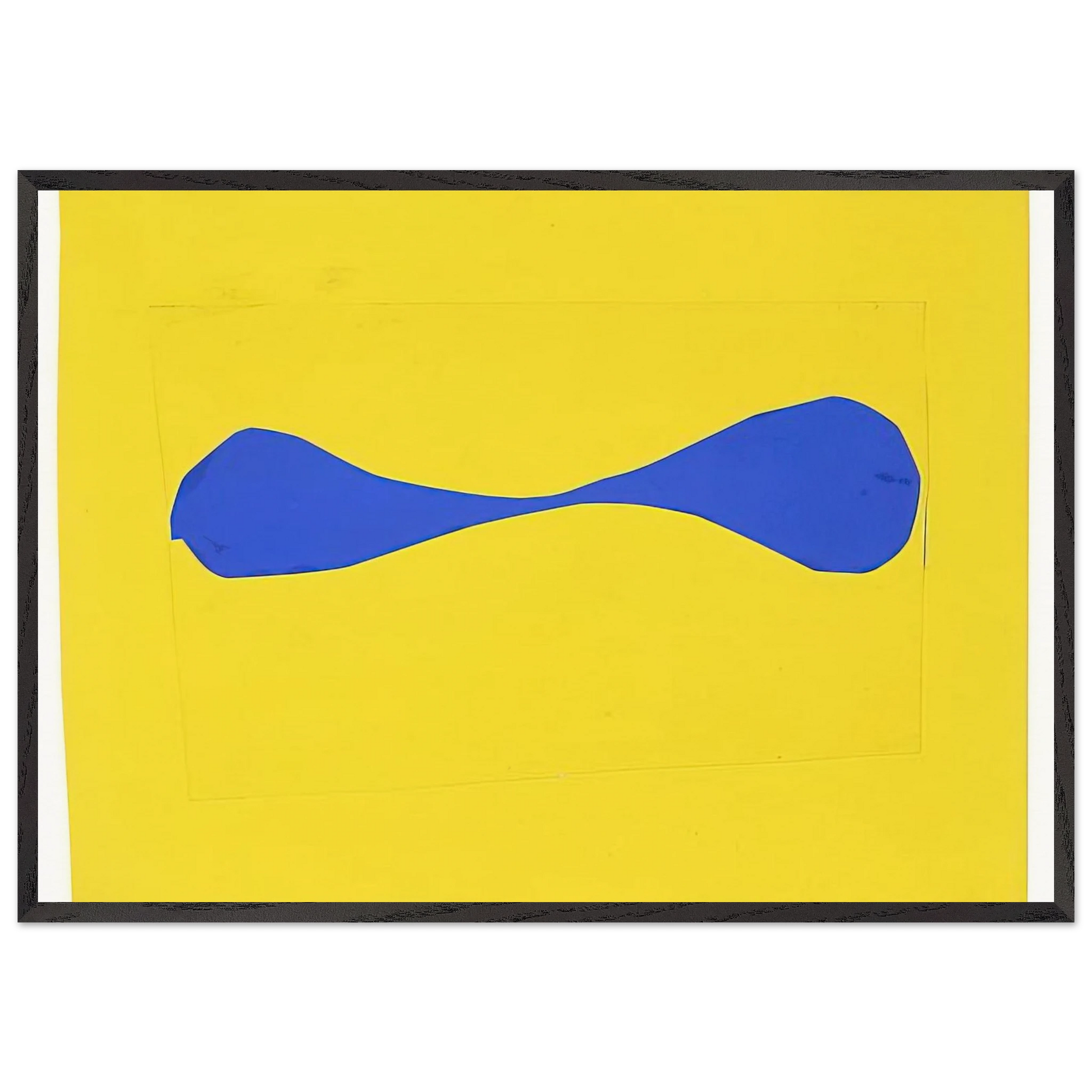 Blue Form on Yellow - Ellsworth Kelly Framed Art Print – Black Wooden Frame - Default Title - -Framed Art Print