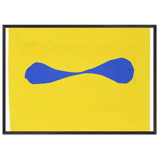 Blue Form on Yellow - Ellsworth Kelly Framed Art Print – Black Wooden Frame - Default Title - -Framed Art Print