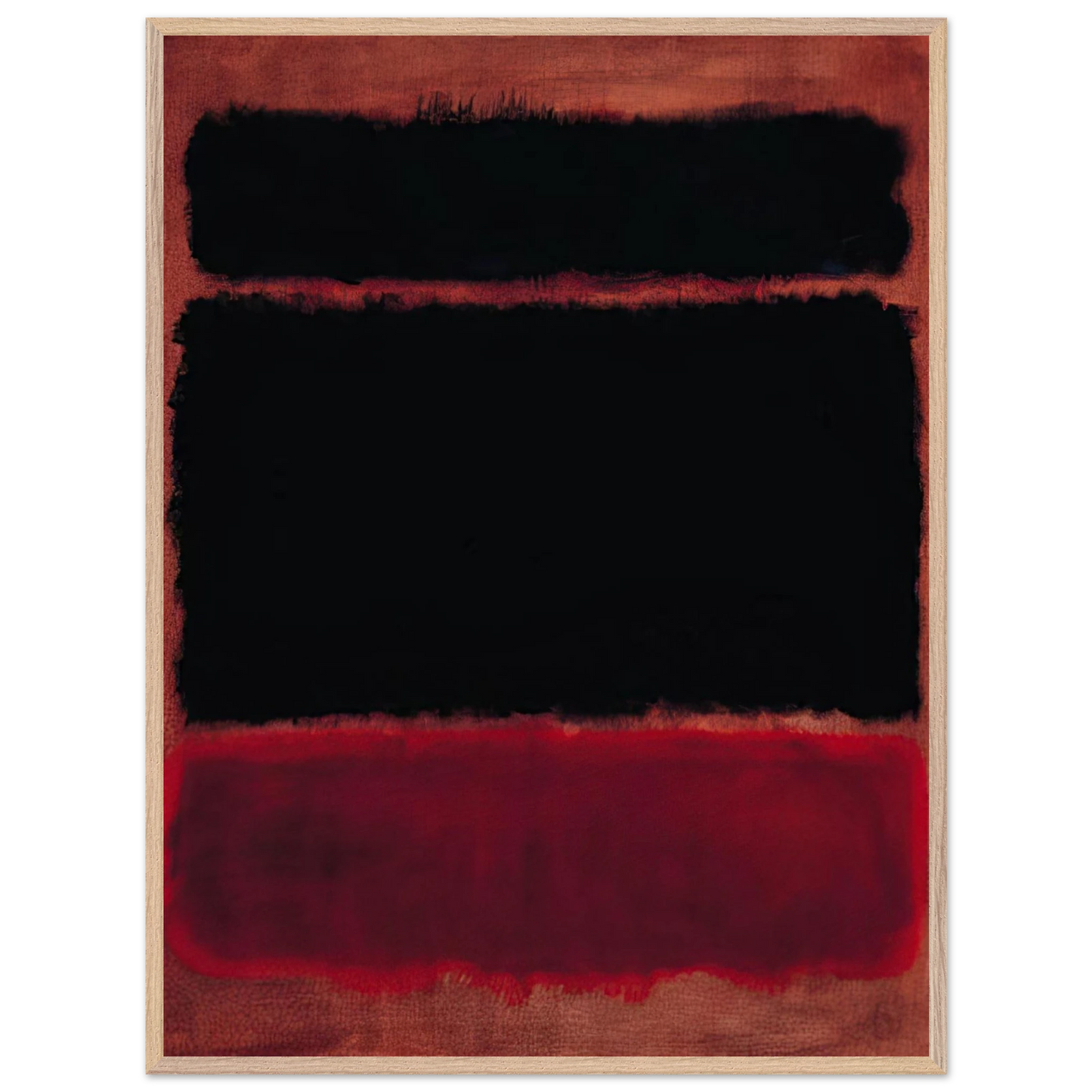 Mark Rothko - Black in Deep Red - 1957 Wall Art - 60x80 cm / 24x32 inches - Fine Art Poster - -