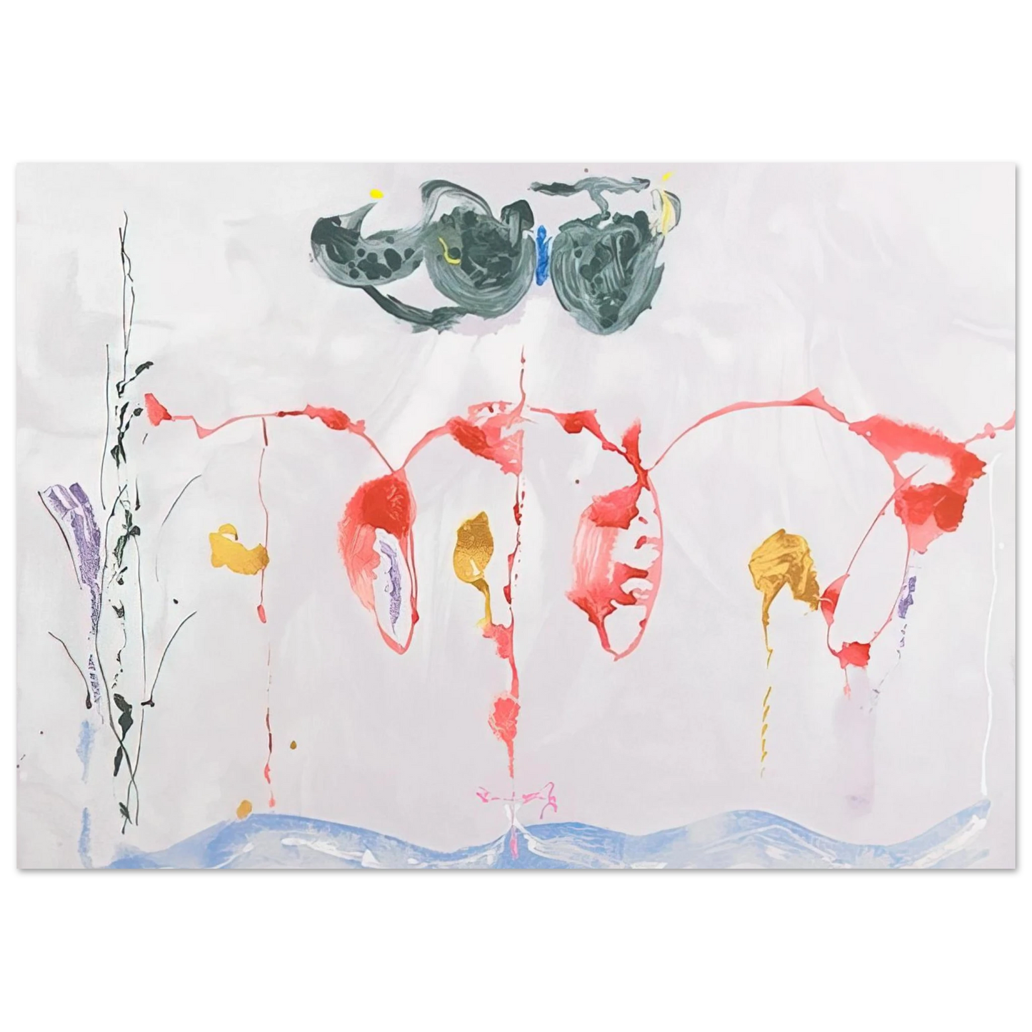 Helen Frankenthaler - Aerie - 2009 Wall art - 30x45 cm / 12x18 inches - Premium Wooden Framed Poster With Fine Art Paper - Black frame