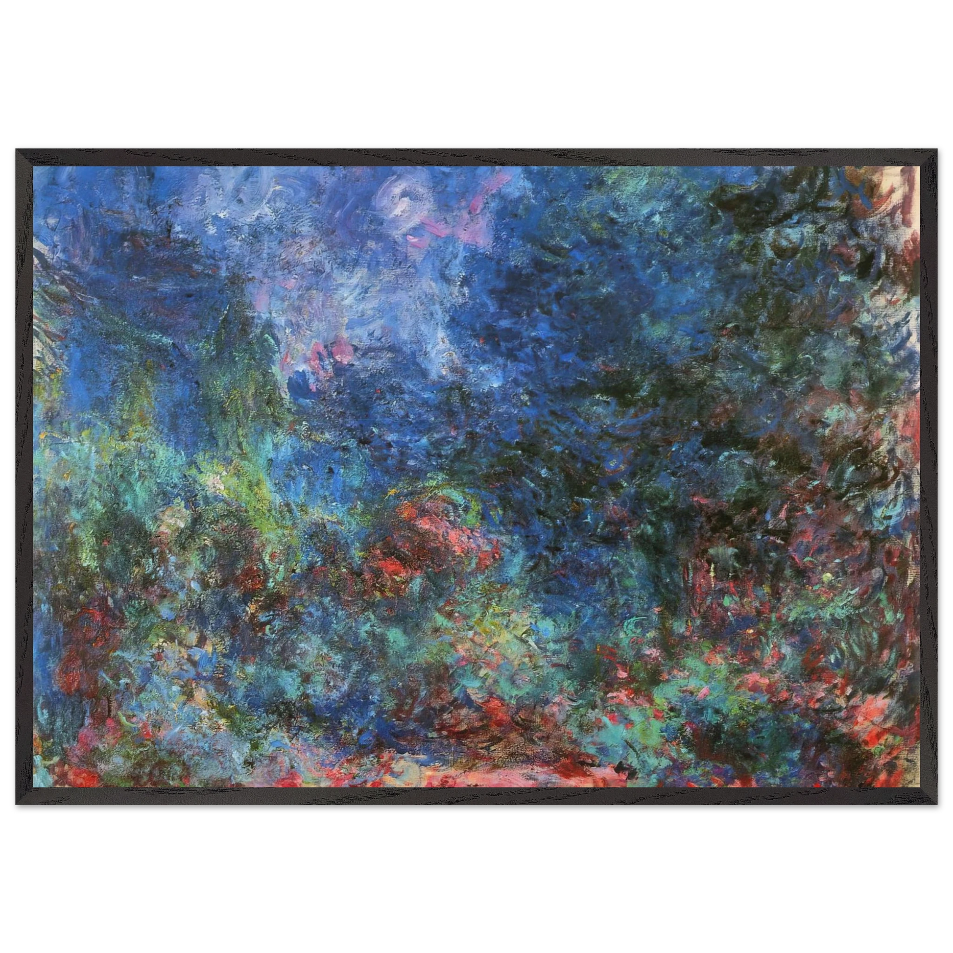 The House at Giverny Viewed from the Rose Garden - claude monet Framed Art Print – Black Wooden Frame - Default Title - -Framed Art Print
