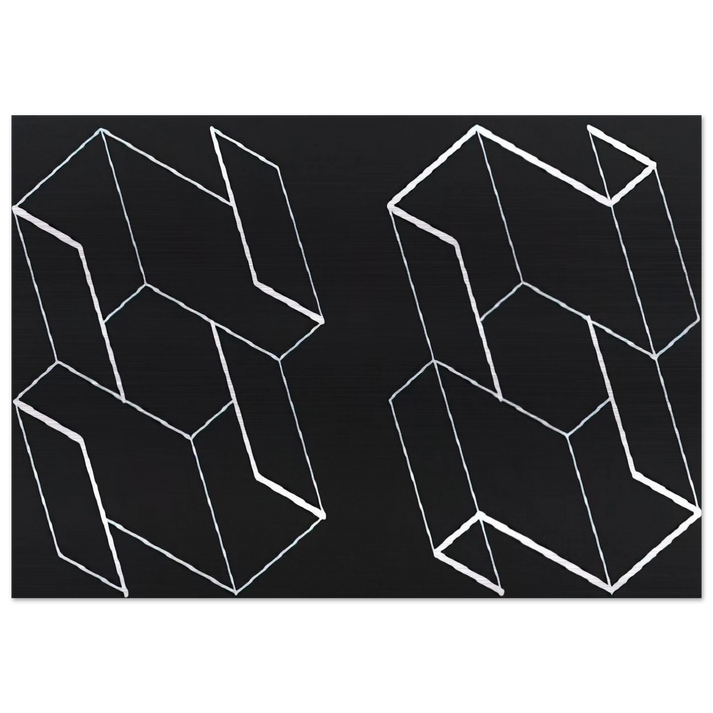 DUO H 1966 - Josef Albers Brushed Aluminum Print - 70x100 cm / 28x40 inches | Josef Albers Aluminum Print | Josef Albers Prints