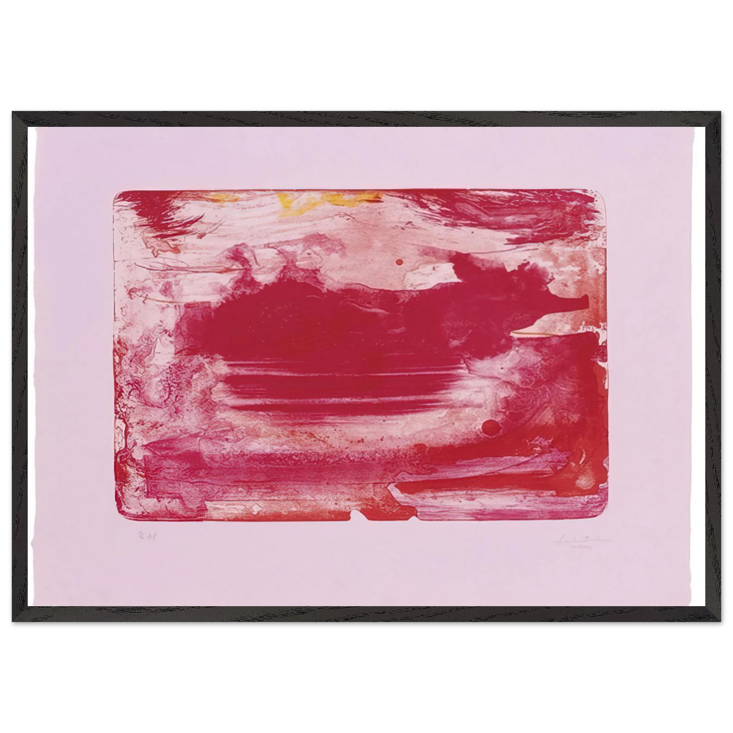 Helen Frankenthaler - The Red Sea - 1982 Wall art - 70x100 cm / 28x40 inches - Premium Wooden Framed Poster With Fine Art Paper - White frame