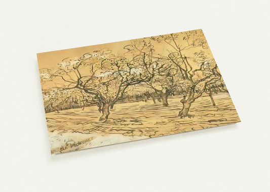 Orchard with Blossoming Plum Trees The White Orchard By Vincent van Gogh Pack of 10 Post Cards | Vincent van Gogh Post Cards | A6 (10.5 x 14.8 cm) - 4.1 x 5.8 inches