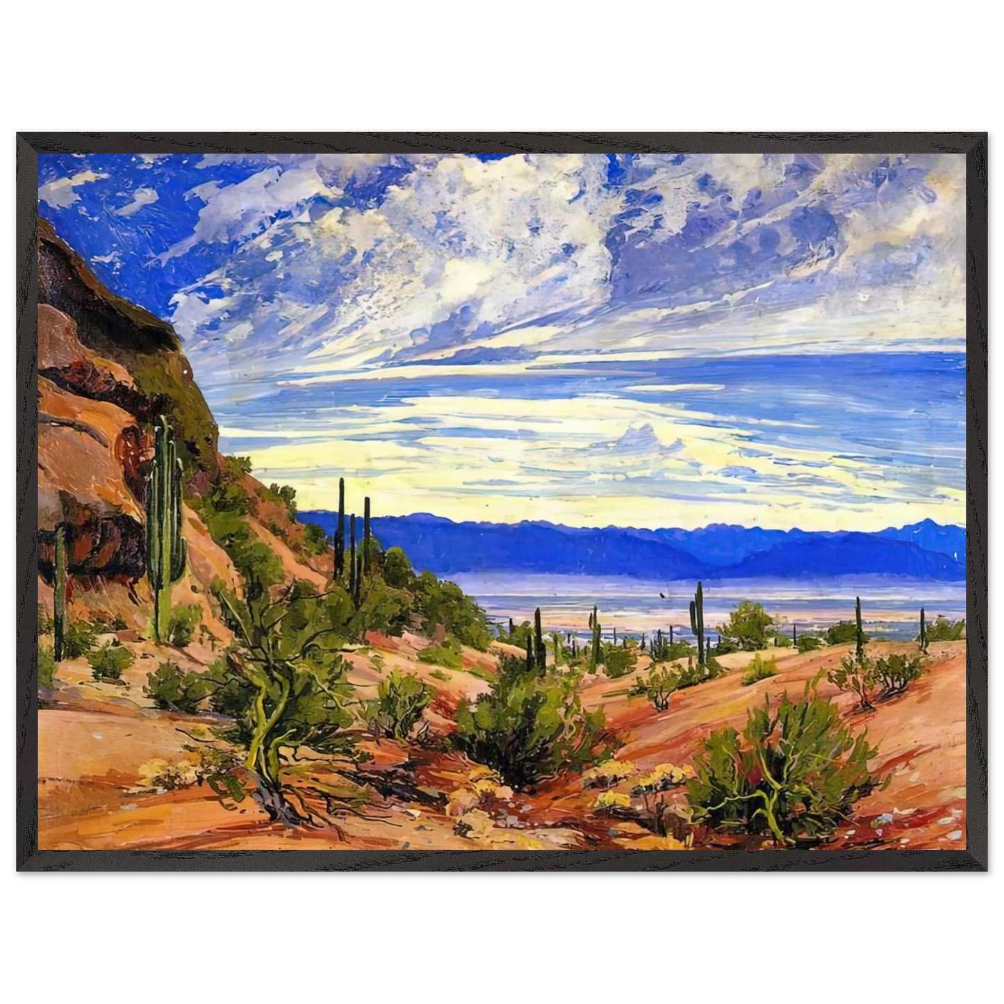 Maynard Dixon - WASHOE WICKIUP 1919 Wall art - 45x60 cm / 18x24 Inches - Premium Wooden Framed Poster With Fine Art Paper - Black frame
