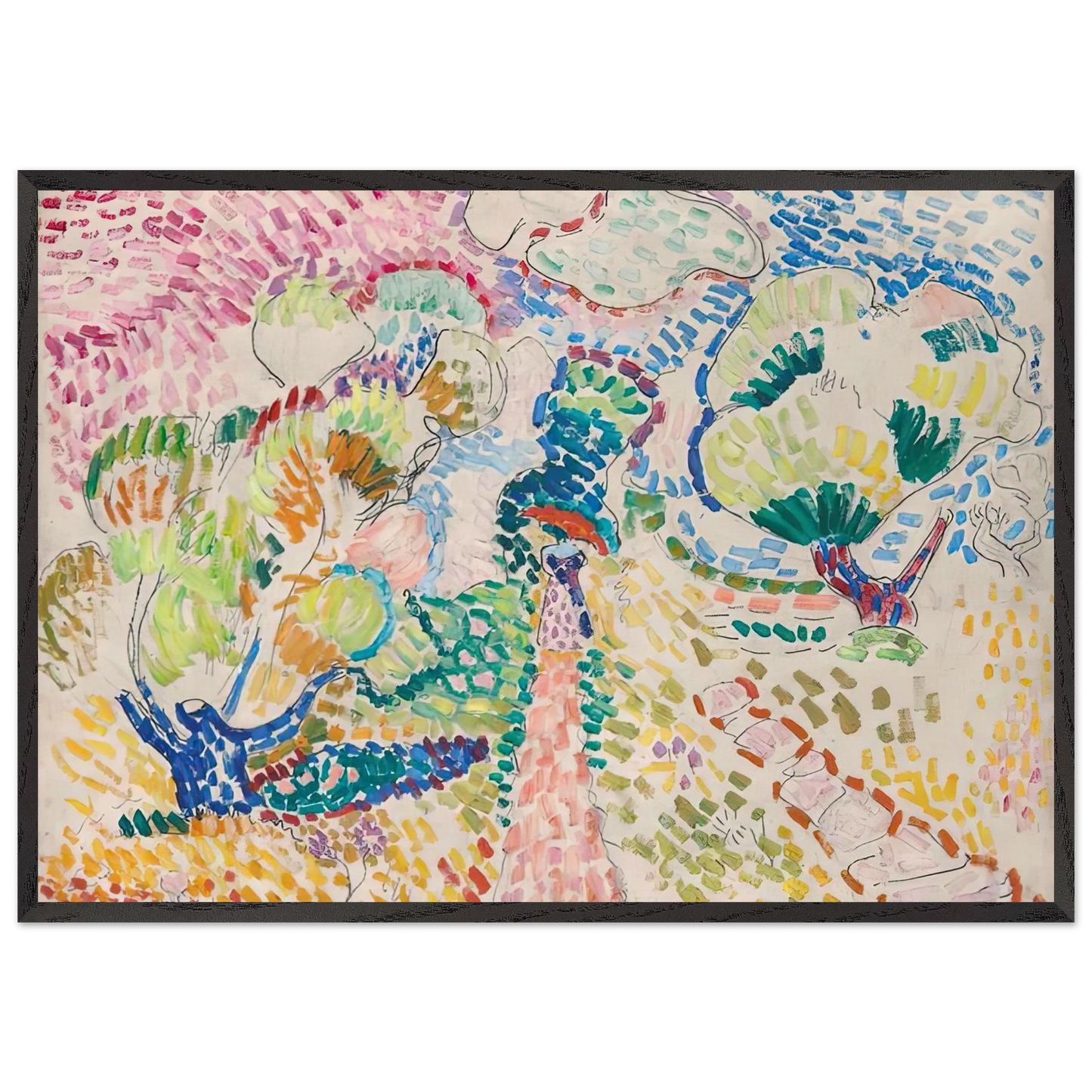 MADAME MATISSE IN THE OLIVE GROVE 1905 - Henri Matisse Framed Art Print – Black Wooden Frame - Default Title - -Framed Art Print