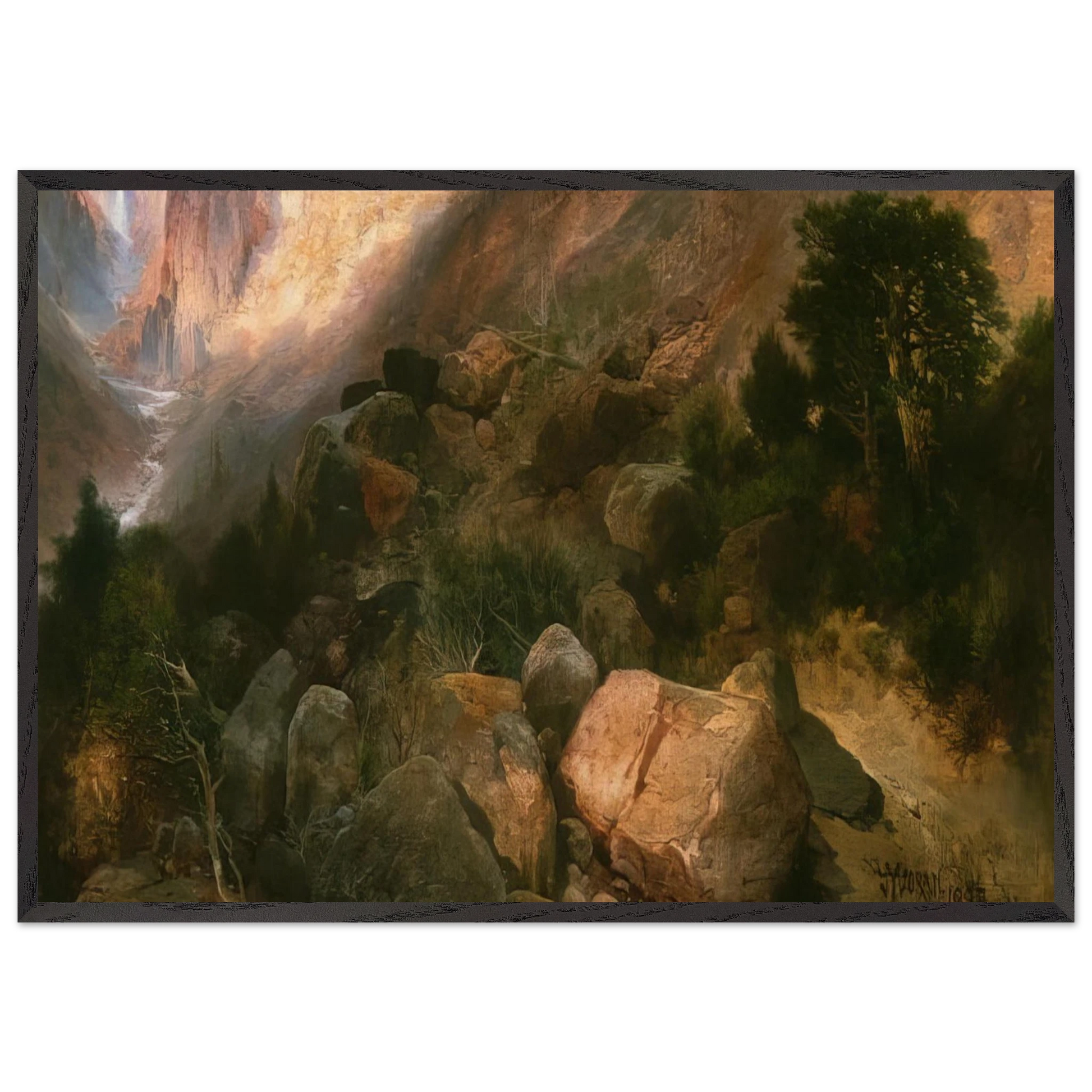 Golden Gate Yellowstone National Park - Thomas Moran Framed Art Print – Black Wooden Frame - Default Title - -Framed Art Print