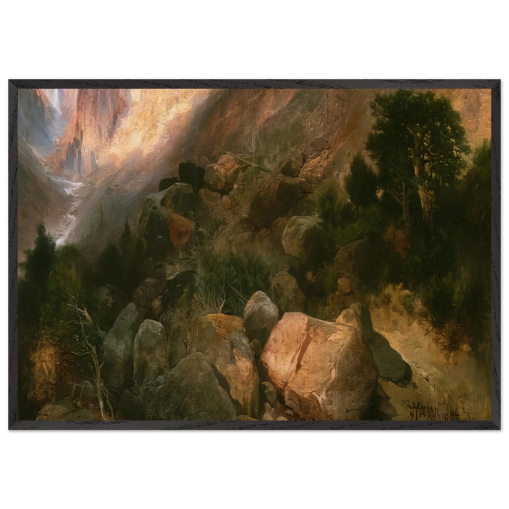 Golden Gate Yellowstone National Park - Thomas Moran 70x100 cm / 28x40 inches Framed Art Print – Black Wooden Frame