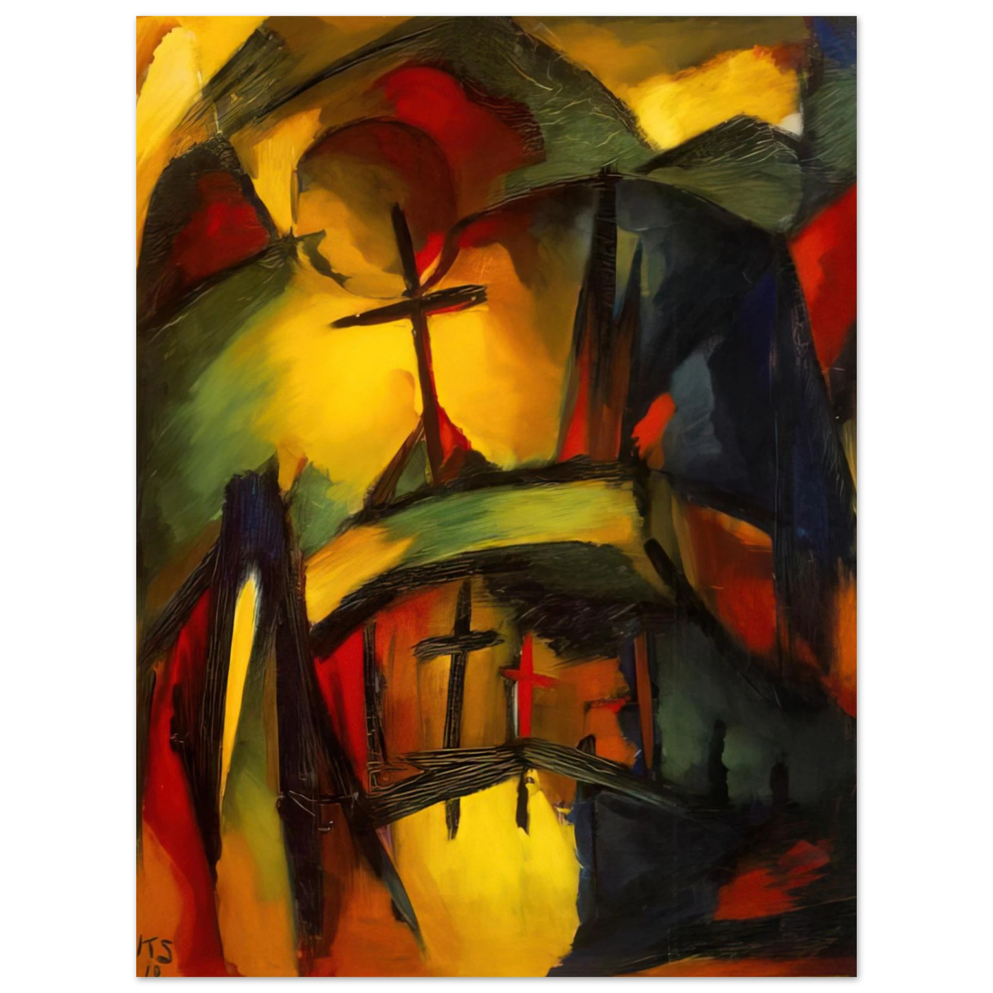 Kurt Schwitters - MOUNTAIN GRAVEYARD 1919 Fine Art Poster - Default Title