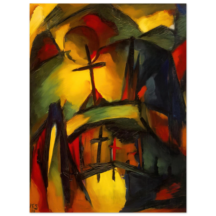 Kurt Schwitters - MOUNTAIN GRAVEYARD 1919  75x100 cm / 30x40inches Fine Art Poster