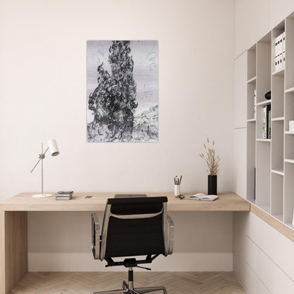 Cypresses - Vincent van Gogh Brushed Aluminum Print - 70x100 cm / 28x40 inches | Vincent van Gogh Aluminum Print | Vincent van Gogh Prints