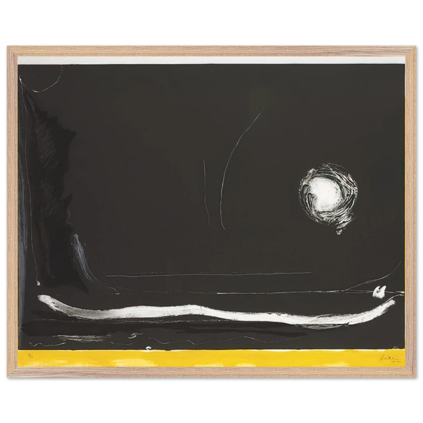 Helen Frankenthaler - Yellow Jack - 1985 Wall art - 20x25 cm / 8x10 Inches - Premium Wooden Framed Poster With Fine Art Paper - Black frame