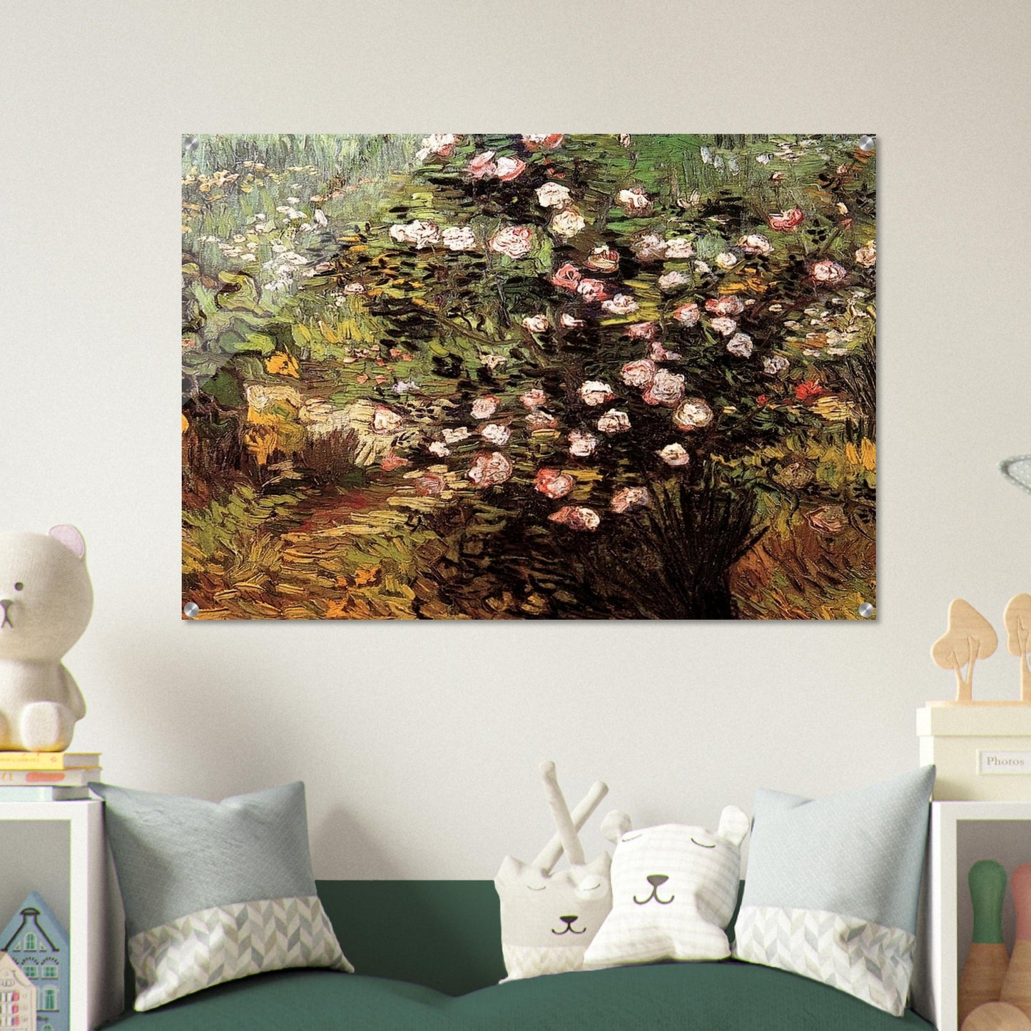 Rosebush in Blossom - Vincent van Gogh Acrylic Print - 70x100 cm / 28x40″ inches | Vincent van Gogh Wall Art | Vincent van Gogh Prints