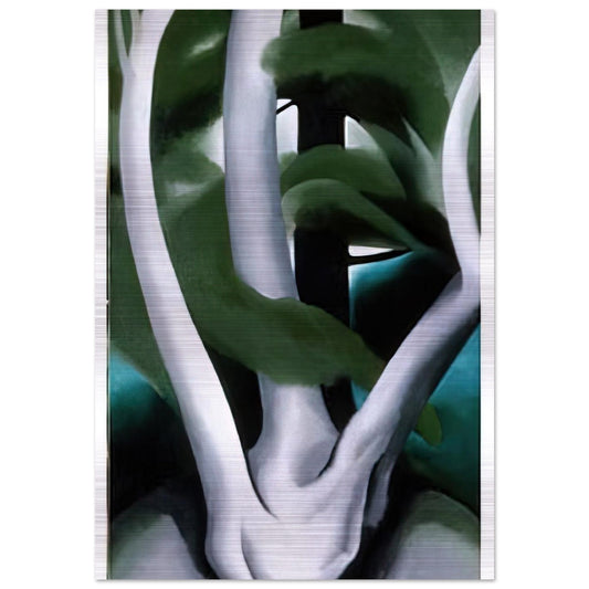 Birch and Pine Tree No. 1 - Georgia O'Keeffe Brushed Aluminum Print - 70x100 cm / 28x40 inches | Georgia O'Keeffe Aluminum Print | Georgia O'Keeffe Prints