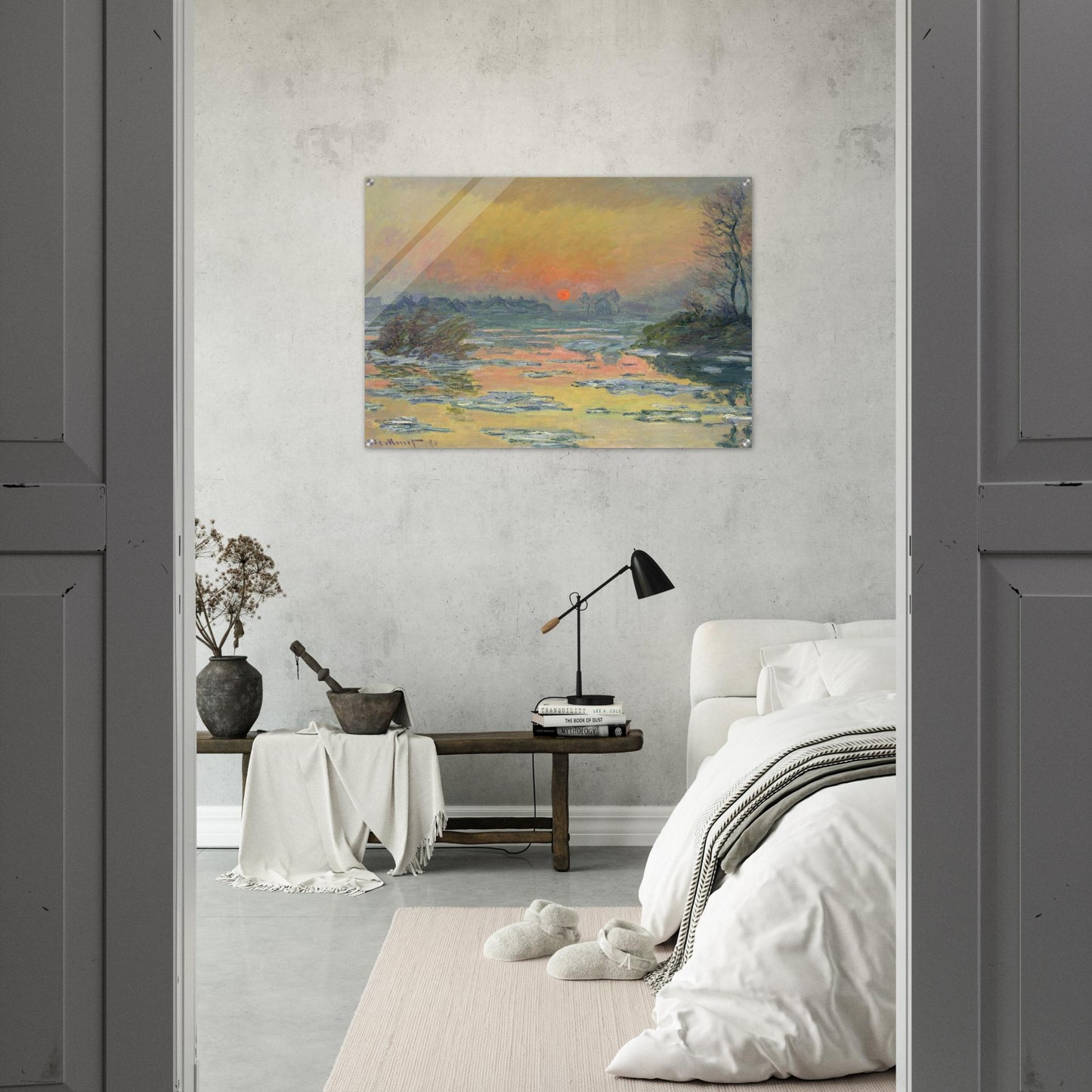 Sunset on the Seine in Winter - claude monet Acrylic Print - 70x100 cm / 28x40″ inches | claude monet Wall Art | claude monet Prints