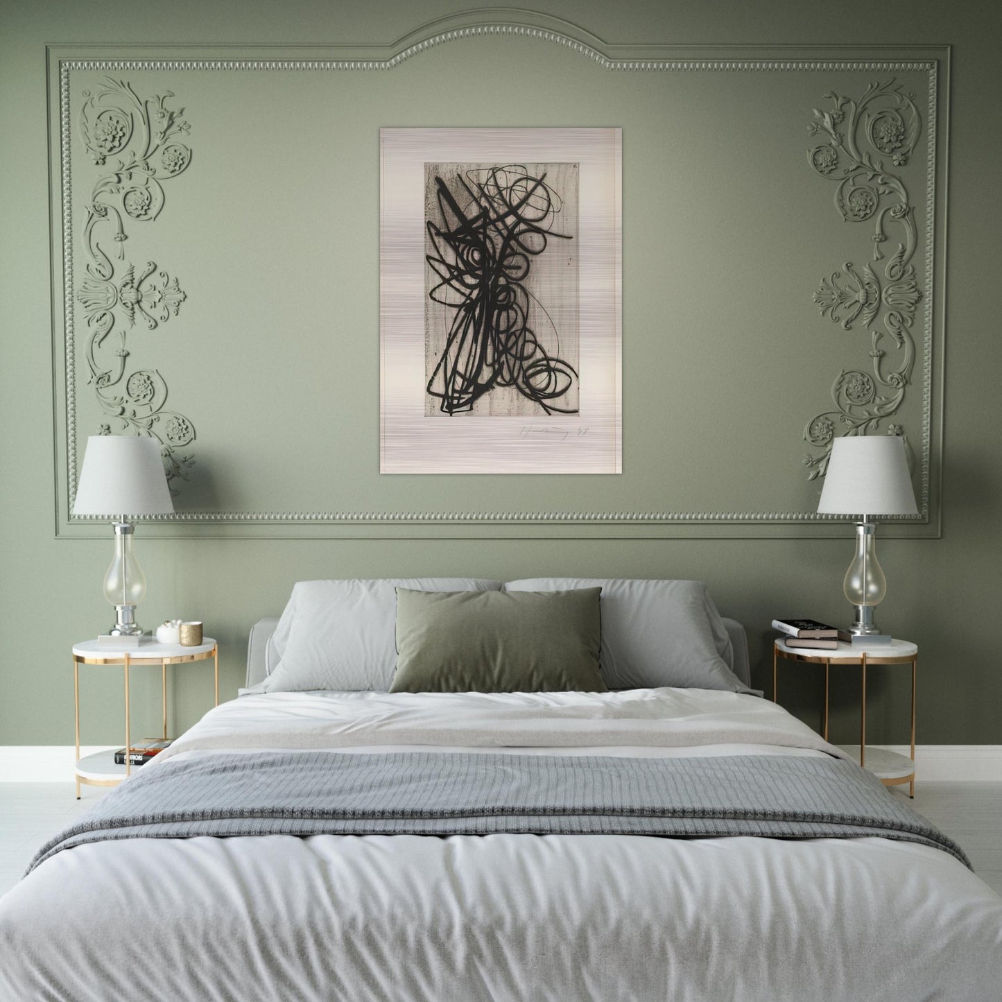 Composition - 1948 - Hans Hartung Brushed Aluminum Print - 70x100 cm / 28x40 inches | Hans Hartung Aluminum Print | Hans Hartung Prints