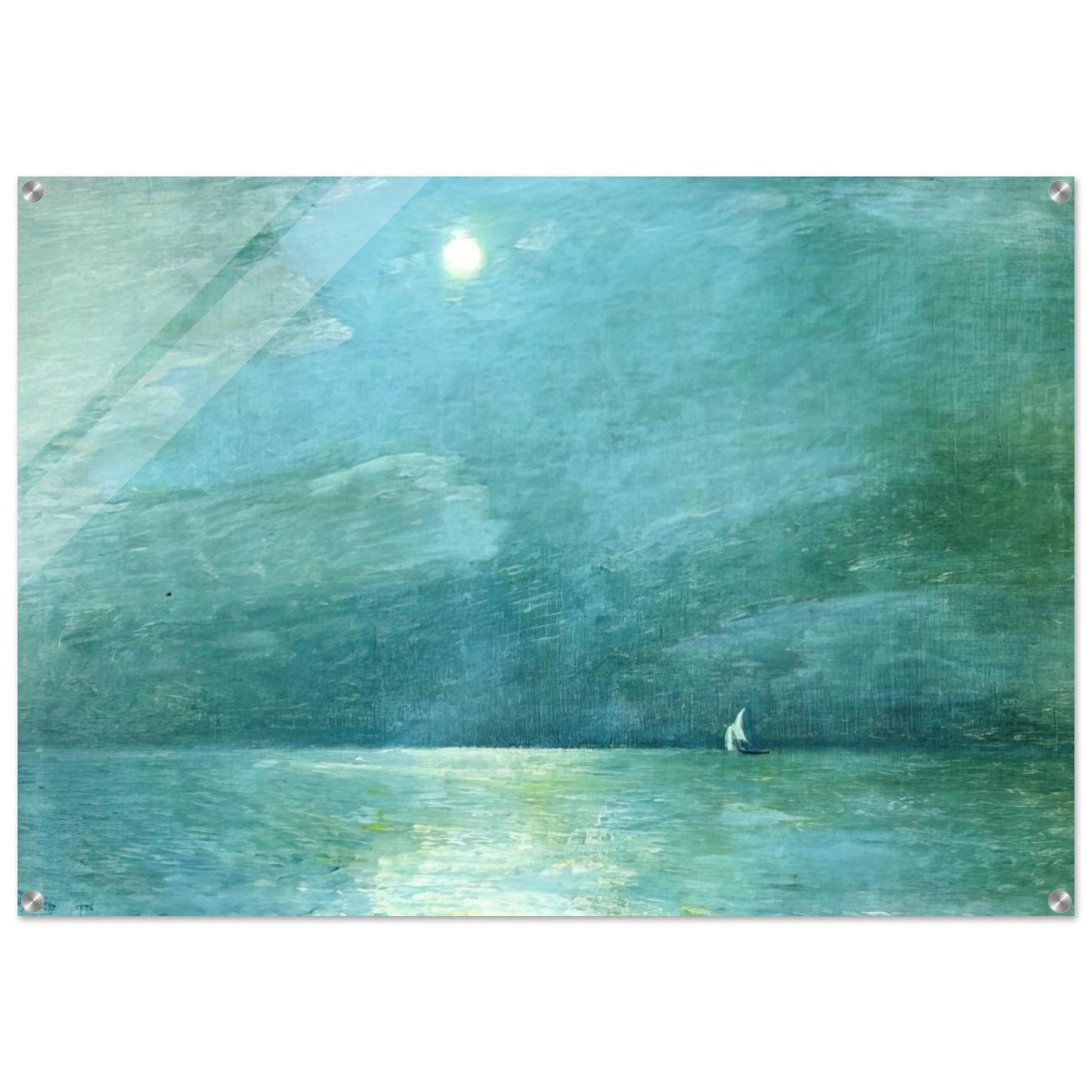 Moonlight on the Sound - Childe Hassam Acrylic Print - 70x100 cm / 28x40″ inches