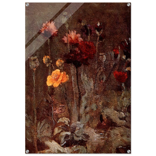 Still Life with Scabiosa and Ranunculus - Vincent van Gogh Acrylic Print - 70x100 cm / 28x40″ inches | Vincent van Gogh Wall Art | Vincent van Gogh Prints