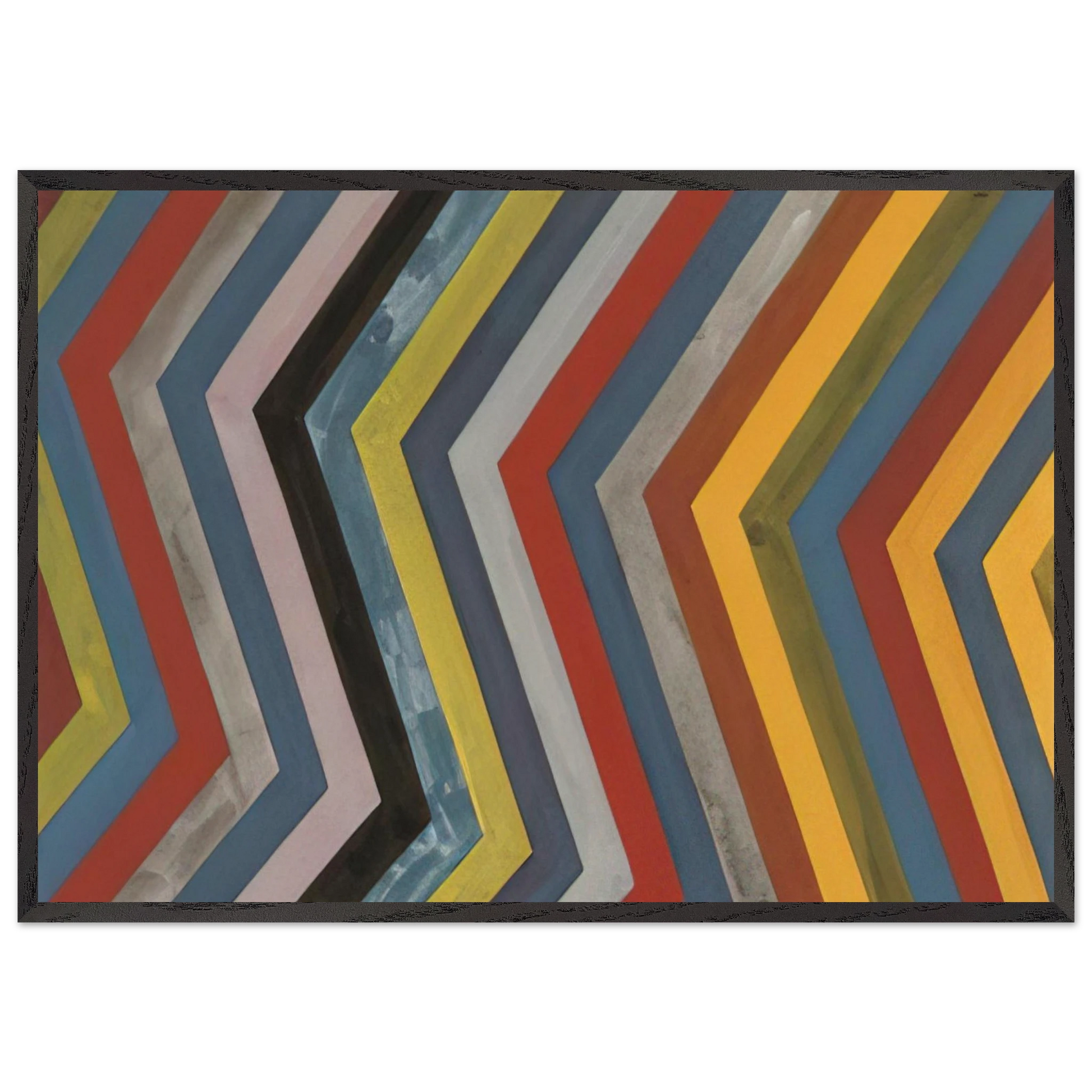 Irregular Bands with Colors Superimposed - Sol LeWitt Framed Art Print – Black Wooden Frame - Default Title - -Framed Art Print