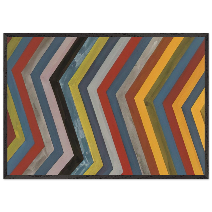 Irregular Bands with Colors Superimposed - Sol LeWitt 70x100 cm / 28x40 inches Framed Art Print – Black Wooden Frame