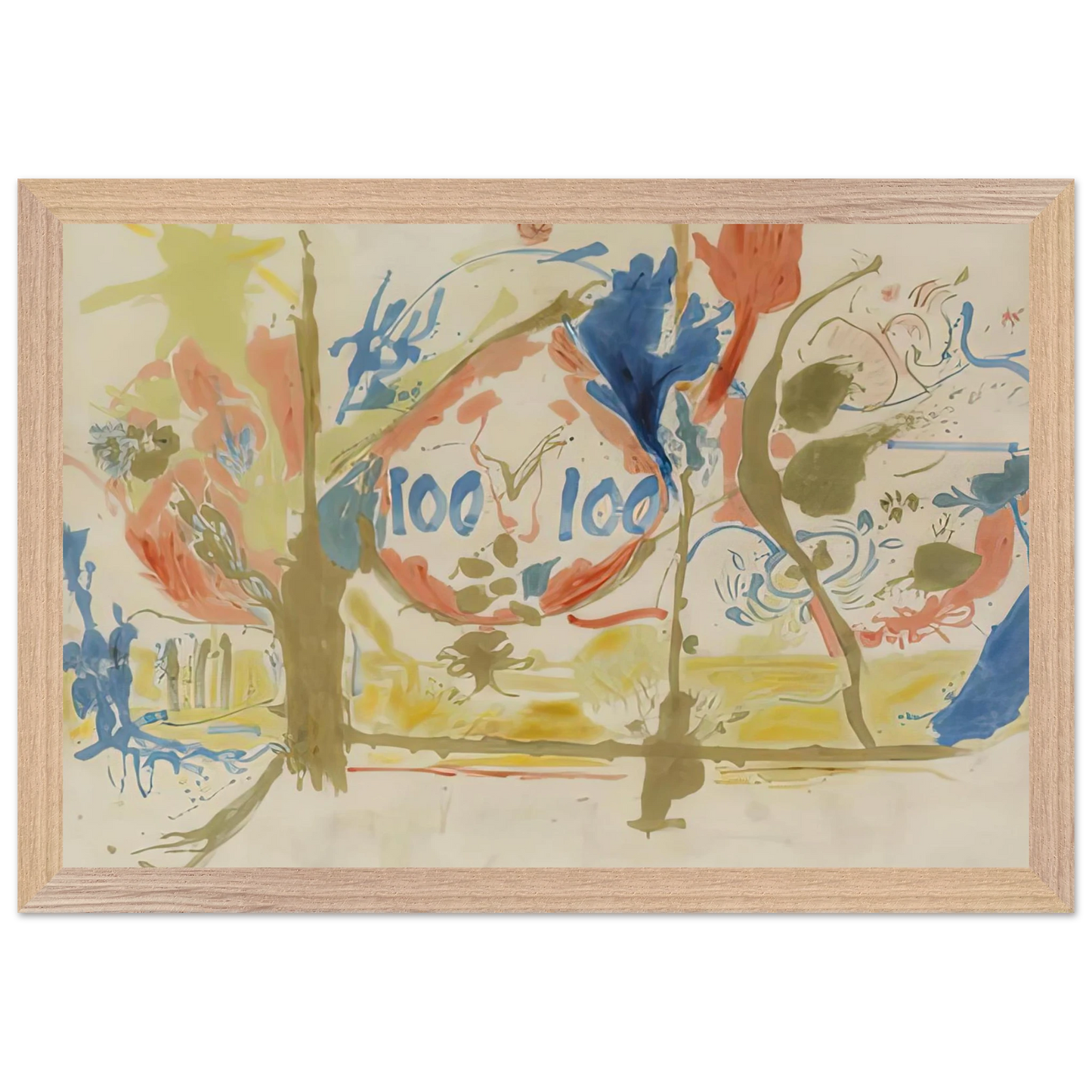 Helen Frankenthaler - Eden, 1956- Wall Art - 21x29.7 cm / 8x12" - Premium Wooden Framed Poster With Fine Art Paper - Black frame
