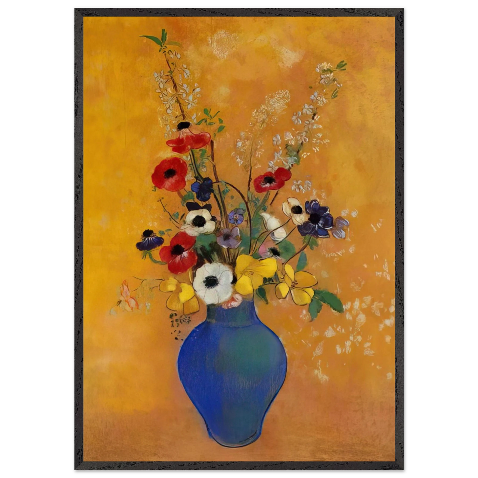 VASE OF FLOWERS 4 - Odilon Redon Framed Art Print – Black Wooden Frame - Default Title - -Framed Art Print