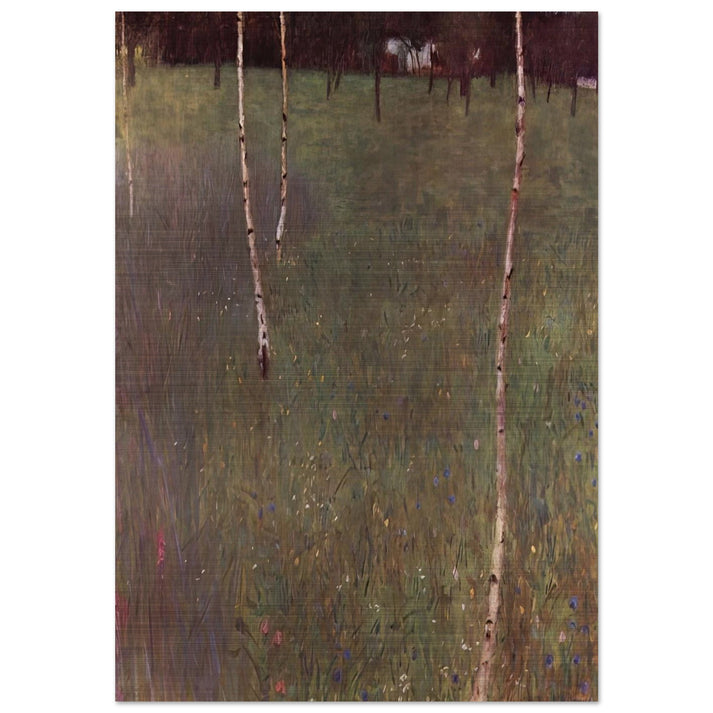 FARMHOUSES WITH BIRCH TREES - Gustav Klimt Brushed Aluminum Print - 70x100 cm / 28x40 inches | Gustav Klimt Aluminum Print | Gustav Klimt Prints