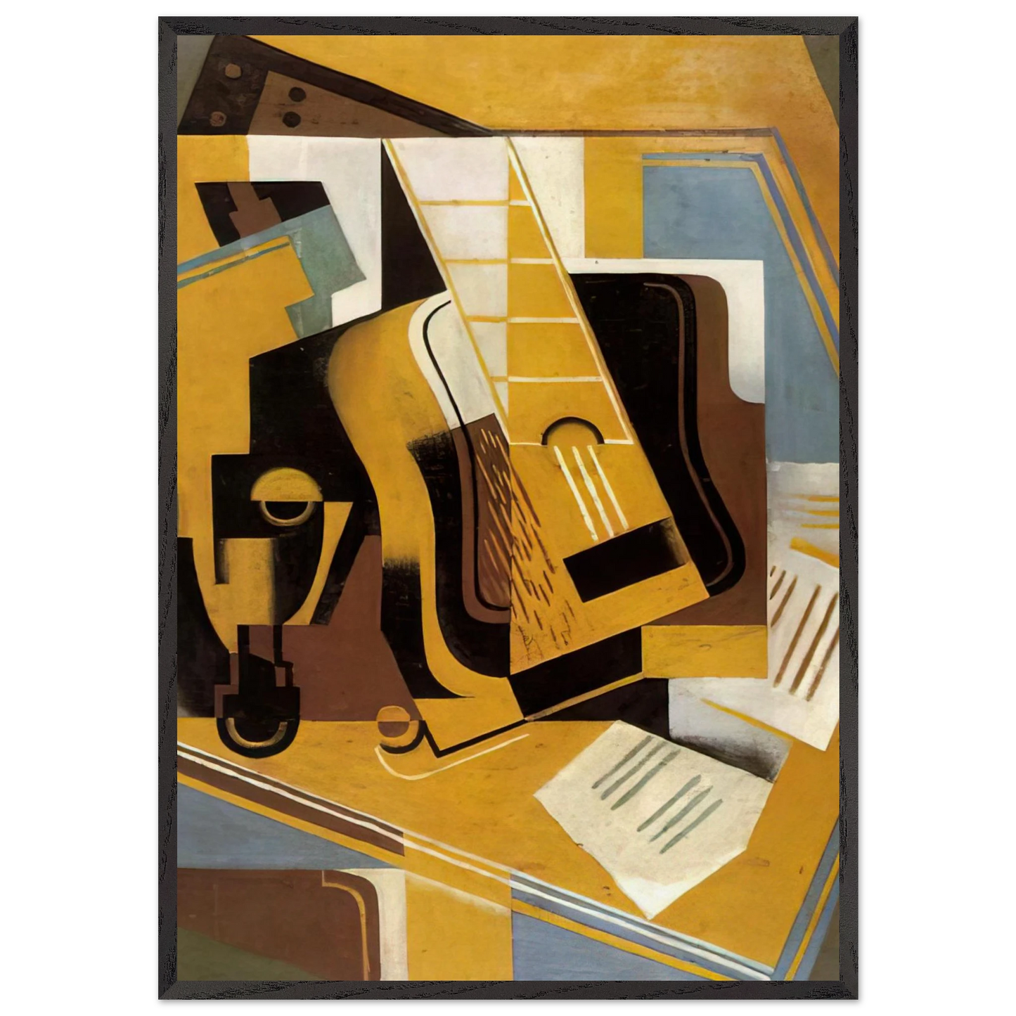 PHOTOGRAPH OF THE GUITAR 1918 - Juan Gris Framed Art Print – Black Wooden Frame - Default Title - -Framed Art Print