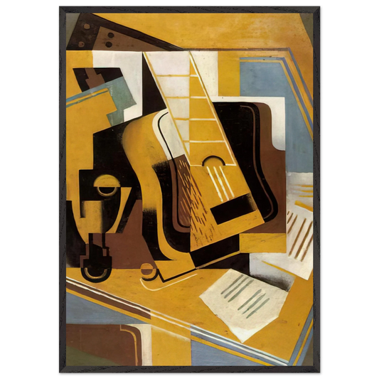 PHOTOGRAPH OF THE GUITAR 1918 - Juan Gris Framed Art Print – Black Wooden Frame - Default Title - -Framed Art Print