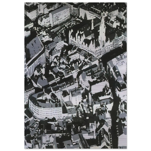 TOWNSCAPE MU 1968 - Gerhard Richter Brushed Aluminum Print - 70x100 cm / 28x40 inches | Gerhard Richter Aluminum Print | Gerhard Richter Prints