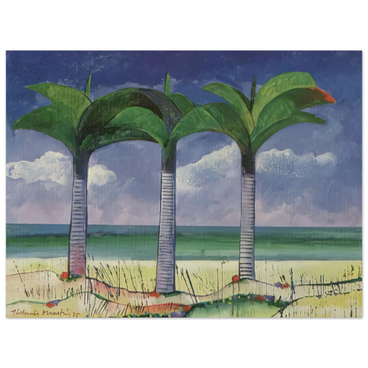 Aldemir Martins - Praia com Três Coqueiros - 1995 Fine Art Poster - Default Title