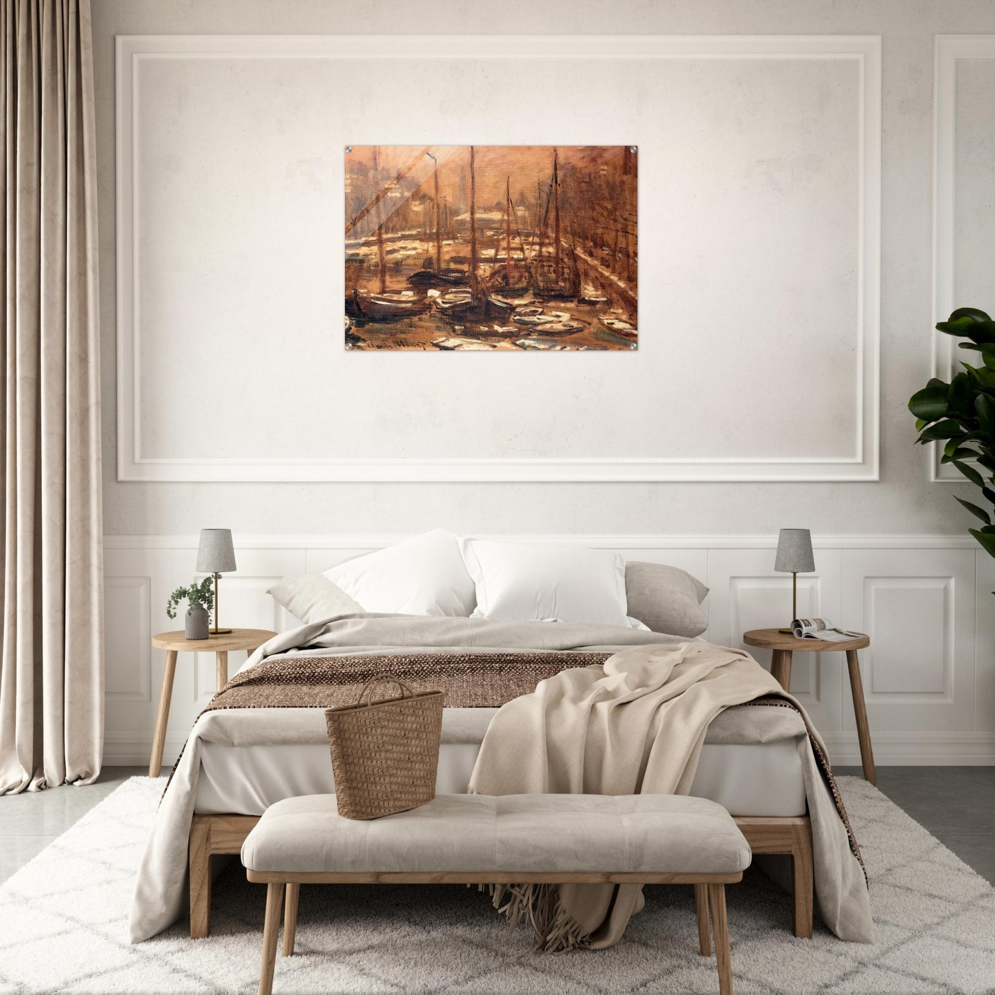 Geldersekade of Amsterdam Invierno - claude monet Acrylic Print - 70x100 cm / 28x40″ inches | claude monet Wall Art | claude monet Prints