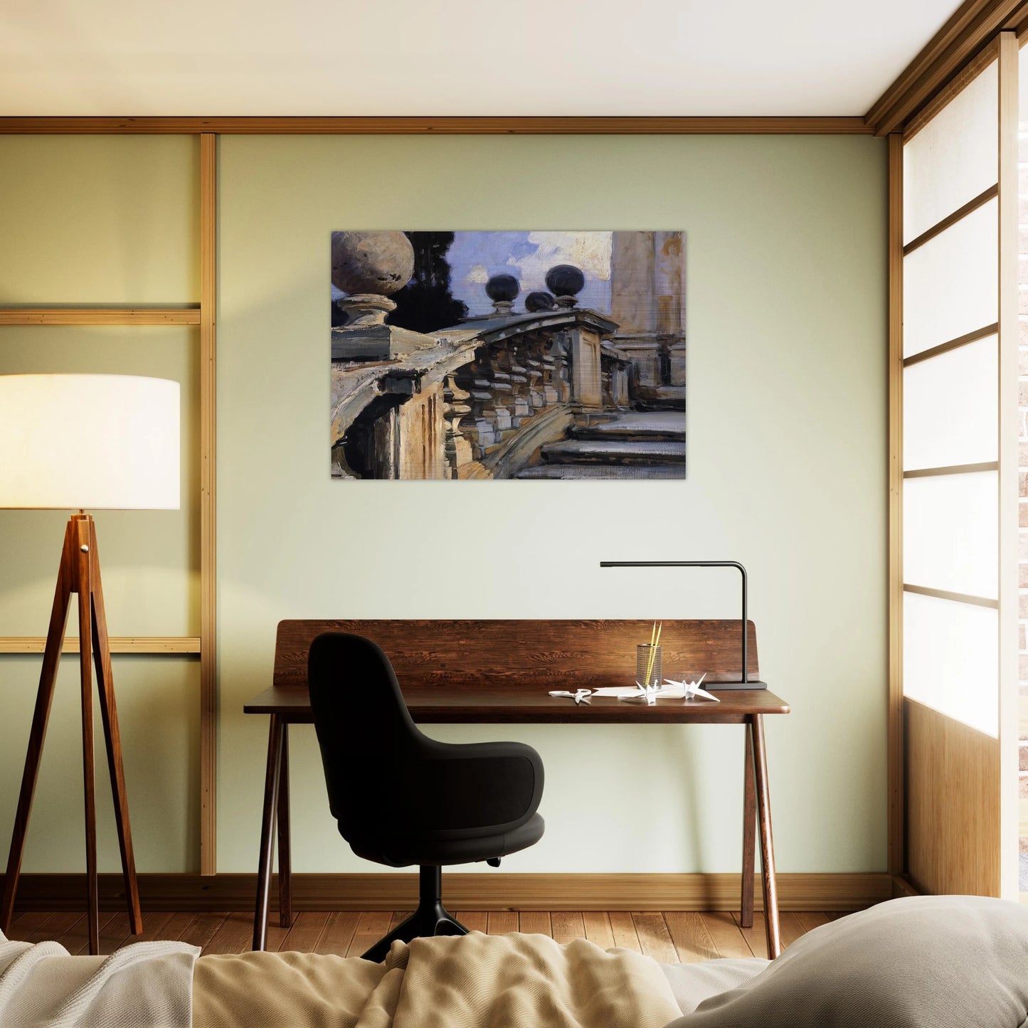 The Steps of the Church of S. S. Domenico-e-Siste in Rome - John Singer Sargent Brushed Aluminum Print - 70x100 cm / 28x40 inches | John Singer Sargent Aluminum Print | John Singer Sargent Prints